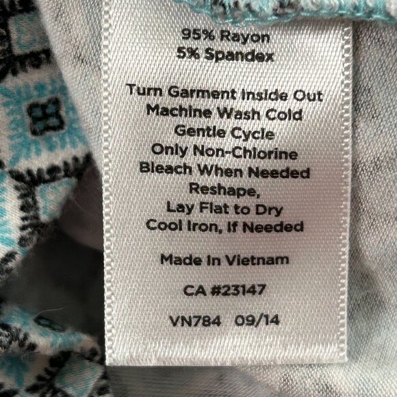 Talbots Maxi Dress Womens Size M Blue Geometric V Neck Sleeveless Stretch - Picture 6 of 7